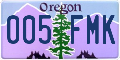 OR license plate 005FMK