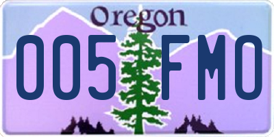 OR license plate 005FMO