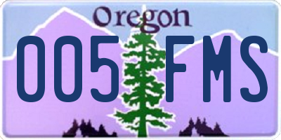 OR license plate 005FMS