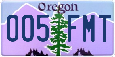 OR license plate 005FMT