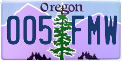 OR license plate 005FMW