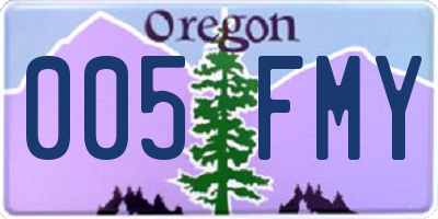 OR license plate 005FMY