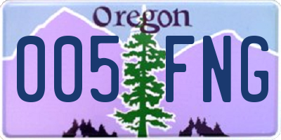 OR license plate 005FNG