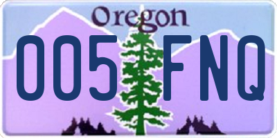 OR license plate 005FNQ