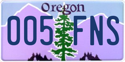 OR license plate 005FNS