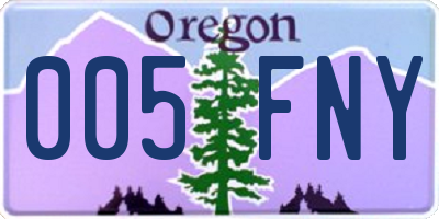 OR license plate 005FNY