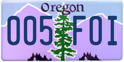 OR license plate 005FOI