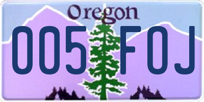OR license plate 005FOJ