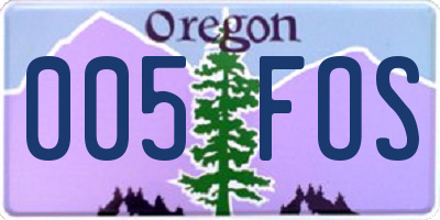 OR license plate 005FOS