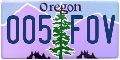OR license plate 005FOV