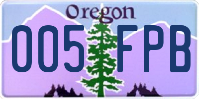 OR license plate 005FPB