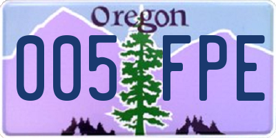 OR license plate 005FPE