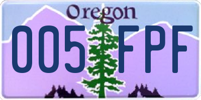 OR license plate 005FPF