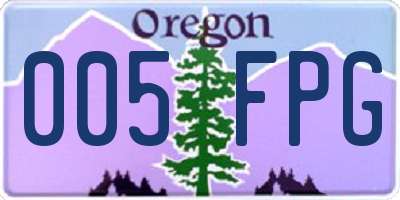 OR license plate 005FPG