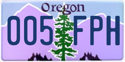 OR license plate 005FPH
