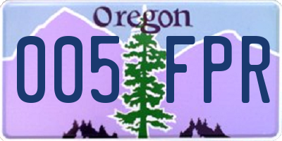 OR license plate 005FPR