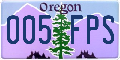 OR license plate 005FPS