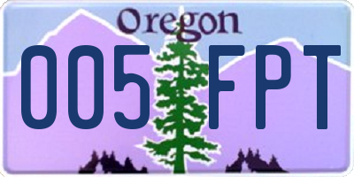 OR license plate 005FPT