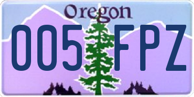 OR license plate 005FPZ