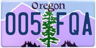OR license plate 005FQA