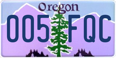 OR license plate 005FQC