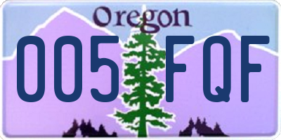 OR license plate 005FQF