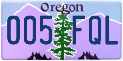 OR license plate 005FQL
