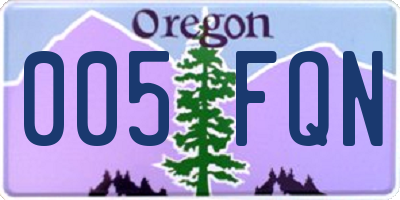 OR license plate 005FQN