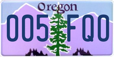 OR license plate 005FQO