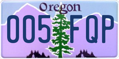 OR license plate 005FQP