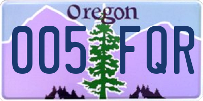OR license plate 005FQR