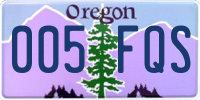 OR license plate 005FQS