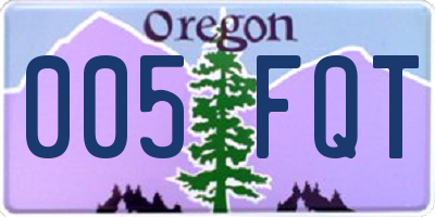 OR license plate 005FQT