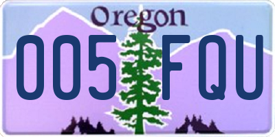 OR license plate 005FQU