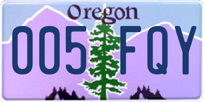 OR license plate 005FQY