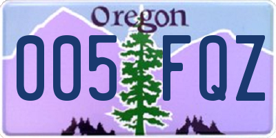 OR license plate 005FQZ