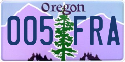 OR license plate 005FRA