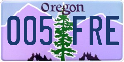 OR license plate 005FRE