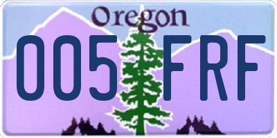 OR license plate 005FRF
