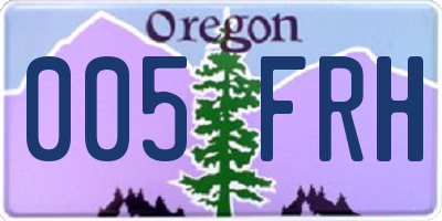 OR license plate 005FRH