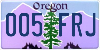 OR license plate 005FRJ