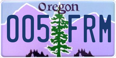 OR license plate 005FRM