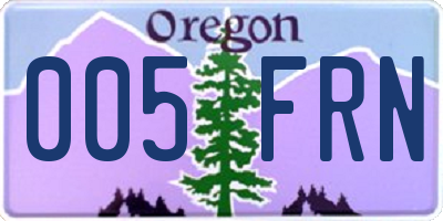 OR license plate 005FRN