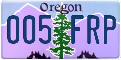 OR license plate 005FRP