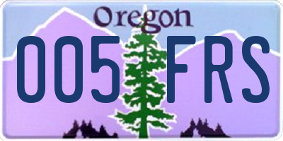 OR license plate 005FRS