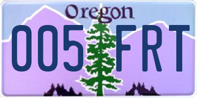 OR license plate 005FRT