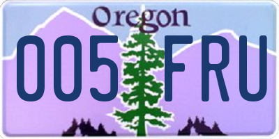 OR license plate 005FRU