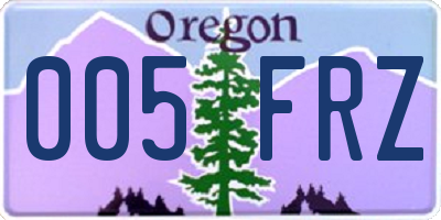 OR license plate 005FRZ