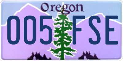 OR license plate 005FSE