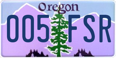 OR license plate 005FSR